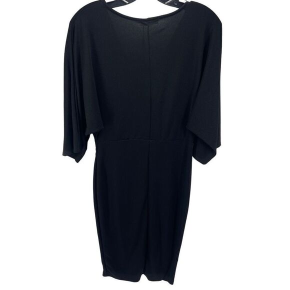 Pretty Little Thing Shift Dress Cocktail deep V Neck Wrap Stretch Black NEW 8 - Picture 2 of 13